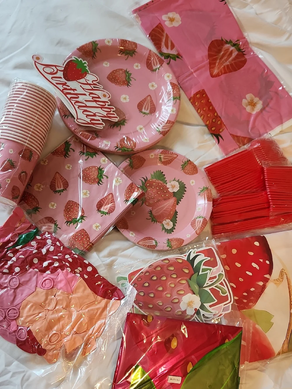 Strawberry Pink Birthday Party Set
